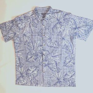 Van Heusen Mens XL 17-171/2 Button Down Tropical Print Shirt